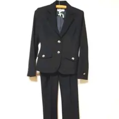 シルバーボタン セットアップ ブラックパンツスーツ