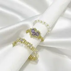 推し活リング　パープル3点セット