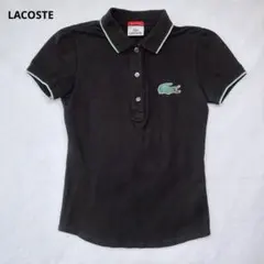 LACOSTE ラコステ デカワニ 半袖ポロシャツ 黒 38 日本製 ラメのサムネイル