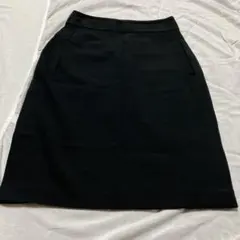 黒 タイトスカート ひざ丈 前ポケット付き