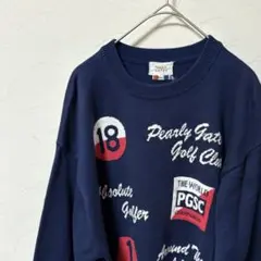 パーリーゲイツ ゴルフ トレーナー セーター 長袖 ネイビー メンズ Sサイズ