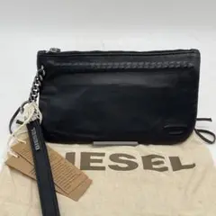 ☆KO689□■ディーゼル レザーポーチ ハンドストラップ付 本革 未使用
