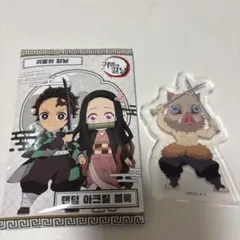 鬼滅の刃　韓国ポップアップショップ　アクリルブロック　嘴平伊之助