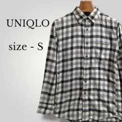 ユニクロ レギュラーカラー長袖シャツ ネルシャツ ギンガムチェック柄 薄手