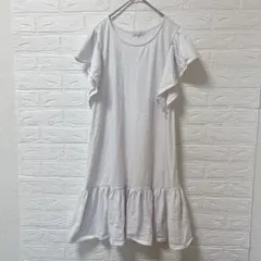 Z SUPPLY [L] ホワイト フリルスリーブ ワンピース 白 コットン 綿