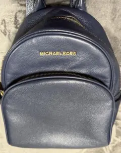 MICHAEL KORS ネイビー レザーバックパック