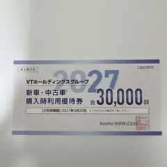 VTホールディングス 株主優待券 30,000円分
