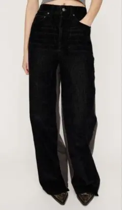 スライ　ジャストウエスト ドッキング スウェットストレート パンツ