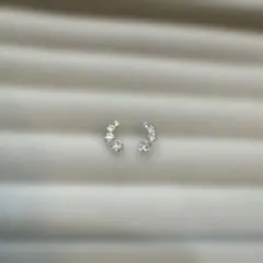 k10ホワイトゴールドピアスCZ