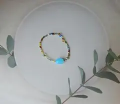 カラフルビーズのハンドメイドブレスレット、ヴィンテージ、JAPAN