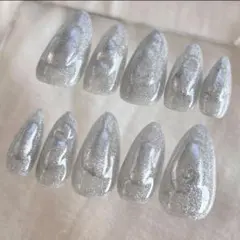 現品　ネイルチップ　ニュアンス　ぷっくり　y2k y3k 韓国　ギャラクシー