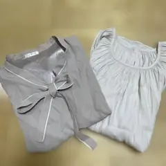 《美品》GLACIER ベージュ &オフホワイトブラウス セット