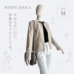 WHITE JOOLA ホワイトジョーラ ノーカラージャケット ベージュ M