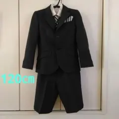 フォーマルスーツ 120cm 黒 ストライプネクタイ