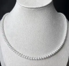 超高照り 本真珠 ベビーパールネックレス　3.5-4mm. S925刻印
