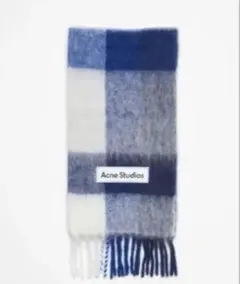 Acne Studios モヘアチェックスカーフ ブルー系 - メルカリ