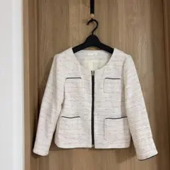 美品　INDEXワールド　ノーカラージャケット