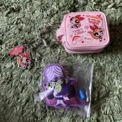 パワーパフガールズ　カラナビ付き小物入れ　モジョ,ジョジョ　アップリケバッチ