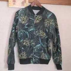 American Apparel ジャケット 総柄 リーフ柄 裏起毛