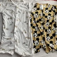 H&M ベビー　半袖ロンパース　ミッキー　ディズニー　動物柄　85