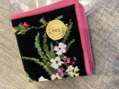 【新品未使用】FEILER フィラー タオルハンカチ 花柄 大人ブラック ピンク