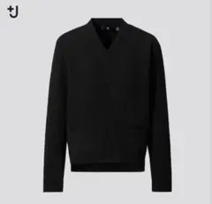 UNIQLO+JメリノブレンドVネックカーディガン 黒 ユニクロ　M