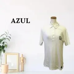 zk210【M】AZUL 半袖 ポロシャツ 刺繍 ロゴワッペン スリムフィットのサムネイル