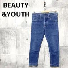 BEAUTY&YOUTH メンズ スリムテーパードデニム テーパードジーンズ