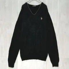 ユーエスポロアッスン　Vネックニット　S