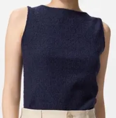 UNIQLO シャーリングボートネック ネイビー M