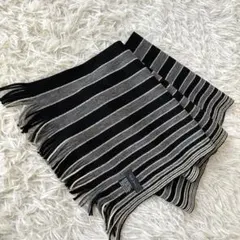 ♦︎ab美品　ポールスミス　ストライプ　ロゴ刺繍マフラー　ウール100