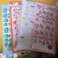 サ*ー様 サンリオ　ボンボンドロップシール風 4枚セット