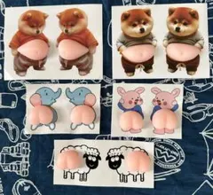 5点セット（10匹）おなかぷにぷにシール 立体 3Dステッカーデコおしりシール