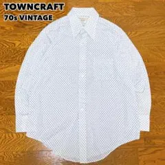 70s TOWNCRAFT タウンクラフト 総柄シャツ 水色 JCPennyのサムネイル