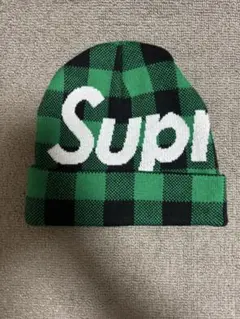 1*コ様 Supreme チェック柄 緑・黒 ニット帽
