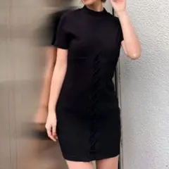 ⚡☠ゲリラ☠⚡GYDA ジェイダ フロントレースアップテレコタイトワンピースのサムネイル