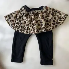 レオパード柄フリルスカートとレギンスセット 80