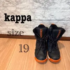 【r65】Kappa キッズ ブーツ ブラック オレンジ 19cm 防寒　雪遊びのサムネイル