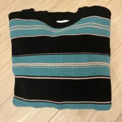 FREAK'S STORE 長袖ニット 黒・青・ピンクストライプ