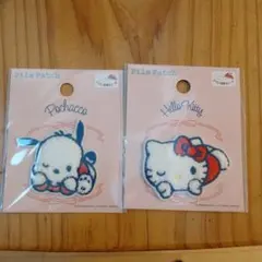 ねそべり サンリオ パイルワッペン ワッペンシール ポチャッコ キティ
