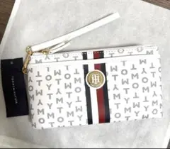 Tommy Hilfiger ロゴポーチ ホワイト/グレー