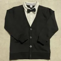 キッズ フォーマル ドッキングシャツ 男の子 110cm 蝶ネクタイ付 美品