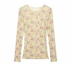 ZARA フローラルプリントニットトップス M - メルカリ