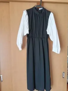 Hudson honey 黒と白のロングワンピース