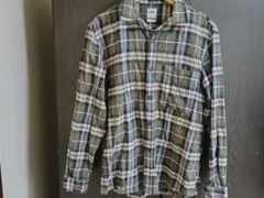 90's USA古着　長袖シャツ　ブラック　チェック柄　③