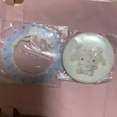 シナモロール 缶バッジ 缶バッジカバー ふわふわフロッキードール