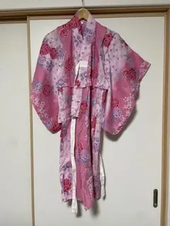 ピンク 花柄 浴衣　単品　120センチ　夏祭り