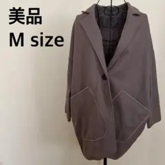 【美品】ブラウンコート/アウター/薄手/茶色/ミドル丈/ブラウン/シンプル/無地