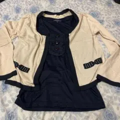 ジュン　pour la frime カットソーとカーディガンのセット　ネイビー系