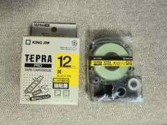 KING JIM テプラPRO テープカートリッジ SC12YW 強粘着　黄色